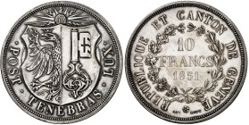 Suisse - Genève - Tir Fédéral

10 francs en argent - 1851



 Bel exemplaire.

 Très rare - 1000 exemplaires

Nettoyé.

 

 

 51.97g ...
