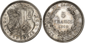 Suisse - Genève

5 francs en argent - 1848

 Magnifique exemplaire.

 Rare dans cette qualité.

 

Acheté en main privée à Genève (étiquette...