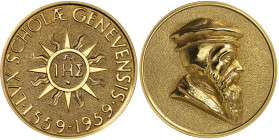 Suisse - Genève

Médaille en or de Calvin – 1959

Commémore le 400ème anniversaire de l’université de Genève.

Frappé à l'usine Genevoise de dég...