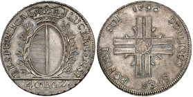 Suisse - Lucerne

40 batzen en argent - 1796

 Magnifique exemplaire.

 Rare.

 

Acheté en main privée à Genève (étiquette jointe).

 29....