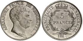 Suisse - Neuchâtel

Alexandre Berthier (1806-1814)

Épreuve en plomb du 5 francs - 181.

 Il existe pour cette monnaie des frappes d’époques et ...