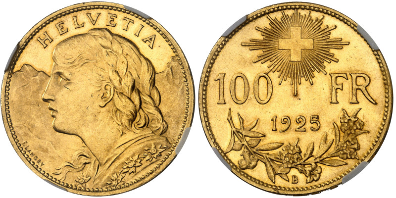Suisse

Confédération Helvétique (1848 à nos jours)

100 francs en or - 1925...