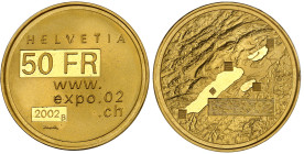 Suisse

Confédération Helvétique (1848 à nos jours)

Épreuve sur flan bruni du 50 francs en or - 2002

Expo.02

4.856 exemplaires.

11.29g -...
