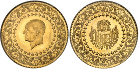 Turquie

République (1341 AH / 1923 à nos jours)

250 kurush en or émission de luxe - 1968

Magnifique exemplaire.

Le plus bel exemplaire gra...