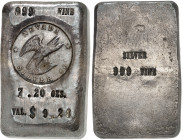 USA - Nevada

Lingot d’argent de 7.20 onces – ND

 Émis par Nevada Silver Co.

 Magnifique exemplaire a patine médailler.

 Estampillé « SILVE...