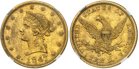 USA

République fédérale (1789 à nos jours)

10 dollars en or - 1847 O Nouvelle-Orléans

16.71g - KM 66.2 - Fr. 156

Superbe – NGC AU 55...