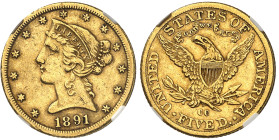 USA

République fédérale (1789 à nos jours)

5 dollars en or - 1891 CC Carson City

8.35g - KM 101 - Fr. 146

Superbe - NGC AU 53