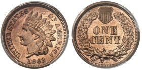 USA

République fédérale (1789 à nos jours)

 Cent indien en cupro-nickel – 1863 

 Magnifique exemplaire.

 Rare dans cette qualité.

 4.67...