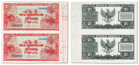 Indonésie - République d'Indonésie

Planche de deux 2 ½ Roupies 

1951 - Série A/A - N° 040003 - N°050003





Approbation de la position de...