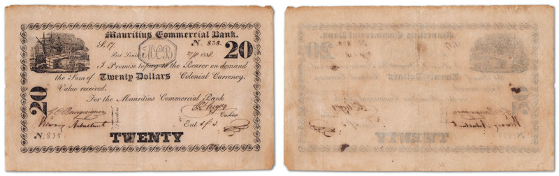 Ile Maurice

20 Dollars de la Banque Commerciale Mauricienne

 27 Août 1838 ...