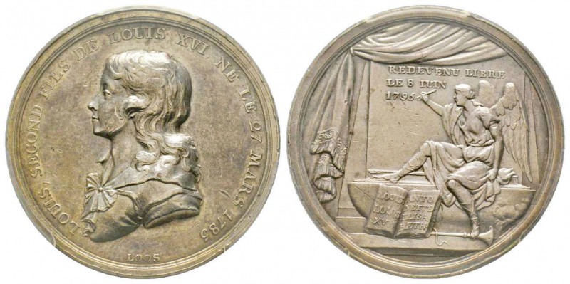 France, Révolution, Jeton, 1795, Médaille par Loos frappée à Berlin, commémorant...