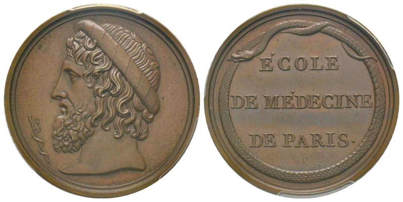 France, Jeton, ND (1805), 10.78 g. Cuivre.
Avers: Tête à gauche
Revers: ECOLE DE...