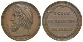 France, Jeton, ND (1805), 10.78 g. Cuivre.
Avers: Tête à gauche
Revers: ECOLE DE MÉDECINE DE PARIS
Bramsen 470
PCGS MS64 BN