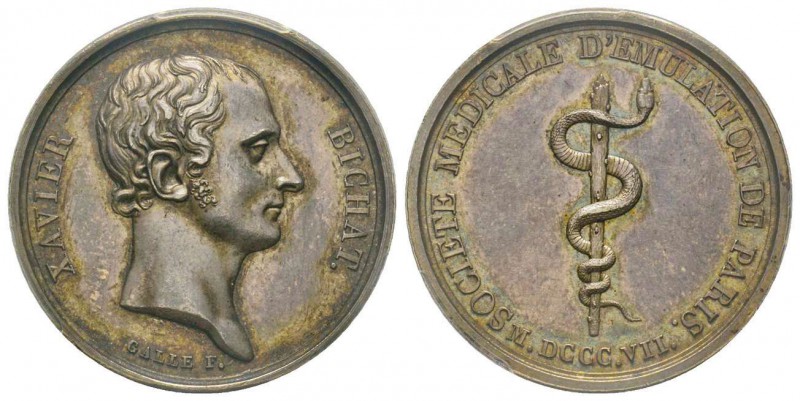 France, Jeton, Société médicale d'émulation de Paris, 1807, 9.47 g. AG.
Avers: X...