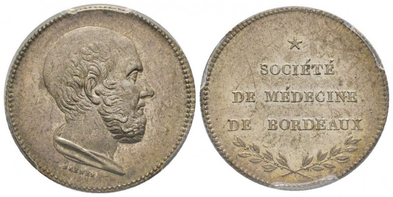 France, Jeton, 1809, 8.20 g. AG.
Avers: Tête à droite
Revers: SOCIÉTÉ DE MÉDECIN...