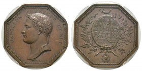France, Jeton, 1810, 12.76 g. Cuivre.
Avers: NAPOLEON EMPEREUR ET ROI
Revers: Cartouche avec monogramme 
Bramsen 1061 
PCGS MS62 BN