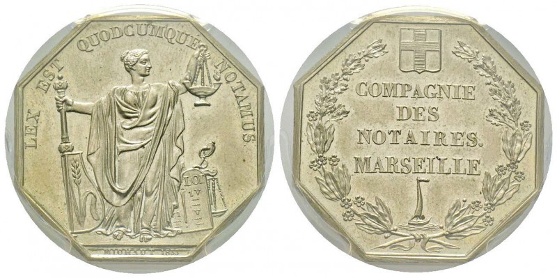 France, Jeton, 1833, 15.09 g. AG. Poinçon Corne
Avers: LEX EST QUODCUMQUE NOTAMU...