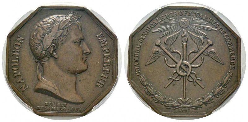 France, Jeton, 1841, 17.22 g. Cuivre, par Caqué.
Avers: NAPOLEON - EMPEREUR. Bus...