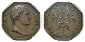 France, Jeton, 1841, 17.22 g. Cuivre, par Caqué.
Avers: NAPOLEON - EMPEREUR. Buste lauré de Napoléon Ier à droite, signature au-dessous DÉCRET/ DU 14 ...