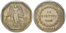 France, Jeton, 1843, 20.47 g. AG. Poinçon Main
Avers: Déesse ailée 
Revers: LA FORTUNE 1843. COMPAGNIE D'ASSURANCES MARITIMES (HAVRE)
Gailhouste 329 
...