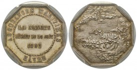 France, Jeton, 1862, 18.06 g. AG. Poinçon Abeille
Avers: ASSURANCES MARITIMES - HAVRE - LA MANCHE DECRET DU 22 AOÛT 1862 .
Revers: Carte géographique ...