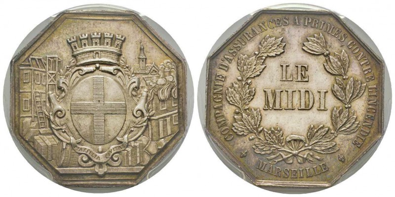 France, Jeton, ND , 19.28 g. AG poinçon Main
Avers: Écu couronné
Revers: LE MIDI...