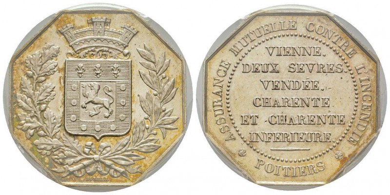 France, Jeton, ND , 18.92 g. AG. Popinçon Abeille
Avers: Armoiries de la Ville.
...