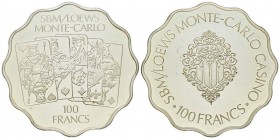 Jeont Loews Monte-Carlo Casino, 100 Francs, 1980, AG 32.26 g.
PROOF