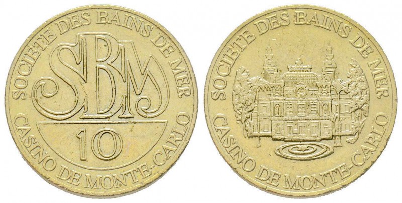 Jeton SBM, Societé des bains de mer, 10 francs