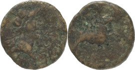Ancient Hispania
Emporia, Ampurias (Gerona), Coinage made within Roman Hispania. AE Semis 9.08 g. 50-27 BC. Anv: Male head right with helmet and legen...