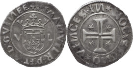 Portugal
D. Manuel I (1495-1521)
Tostão V-L Lisboa
Legenda inédita: …GVINEE:
AG: 49.? 9.53g
BELA