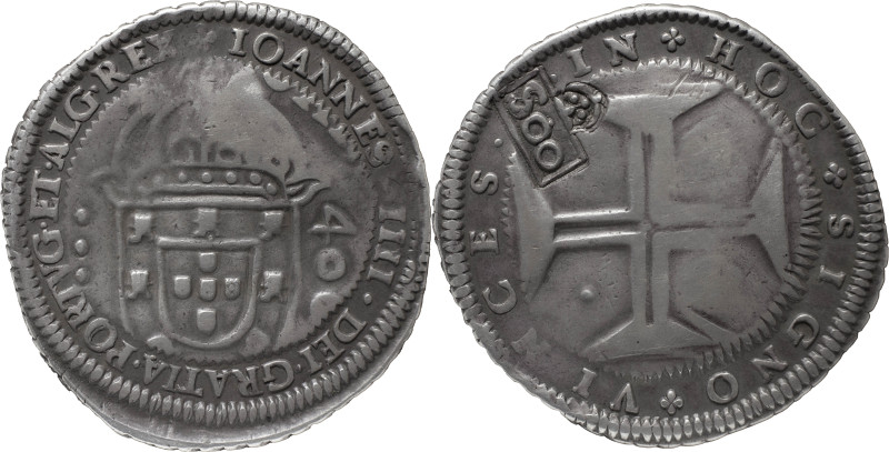 Portugal
D. Pedro II (1683-1706)
Cordão e cunho de orla nova num cruzado de Lisb...