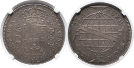 Moedas certificadas
Portugal Brazil 960 réis 1815R
NGC AU 58