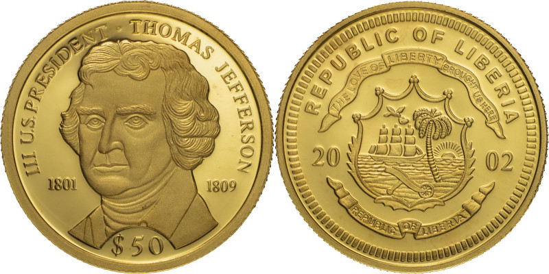 World Coins
República da Liberia 50 dollars 2002, 3,11g, Ouro
SOBERBA