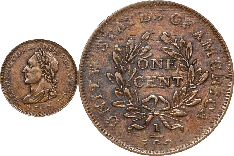 "1783" (ca. 1820) Washington Unity States Cent. Musante GW-104, Baker-1, W-10130...