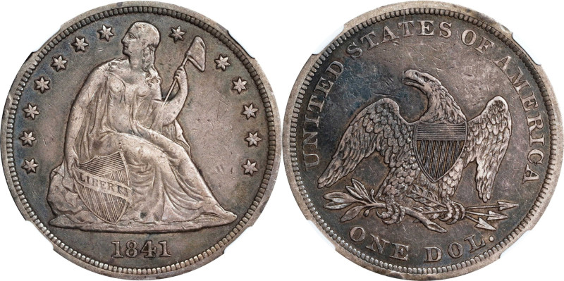 1841 Liberty Seated Silver Dollar. OC-3. Rarity-2. EF-45 (NGC).

PCGS# 6927. N...