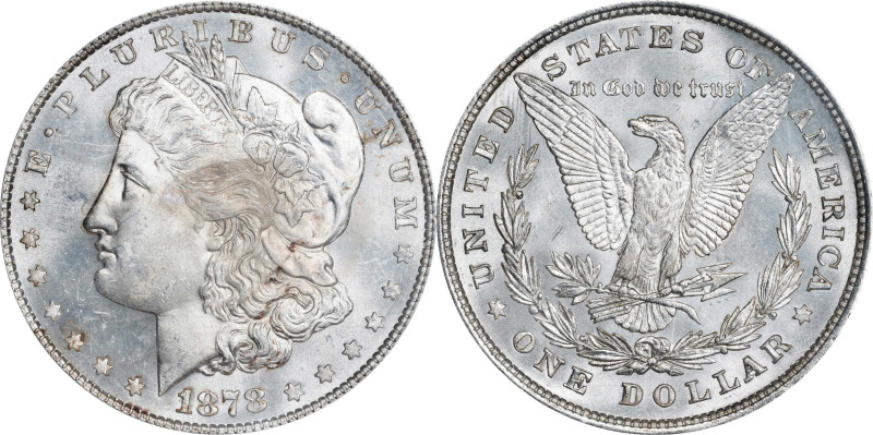 1878 Morgan Silver Dollar. 8 Tailfeathers. MS-64 (PCGS).

PCGS# 7072. NGC ID: ...