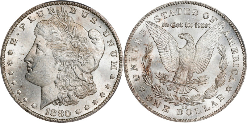 1880/79-CC Morgan Silver Dollar. VAM-4. Top 100 Variety. Reverse of 1878. MS-62 ...