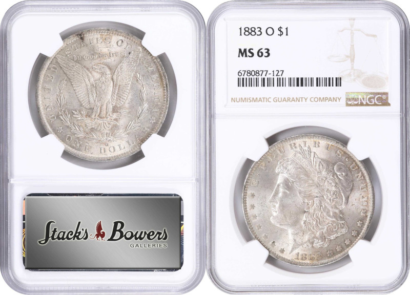 Lot of (3) 1883-O Morgan Silver Dollars. MS-63 (NGC).

PCGS# 7146. NGC ID: 254...