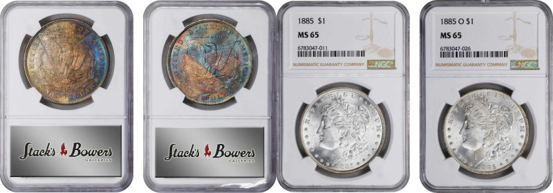 Lot of (2) 1885-Dated Morgan Silver Dollars. MS-65 (NGC).

Included are: 1885;...