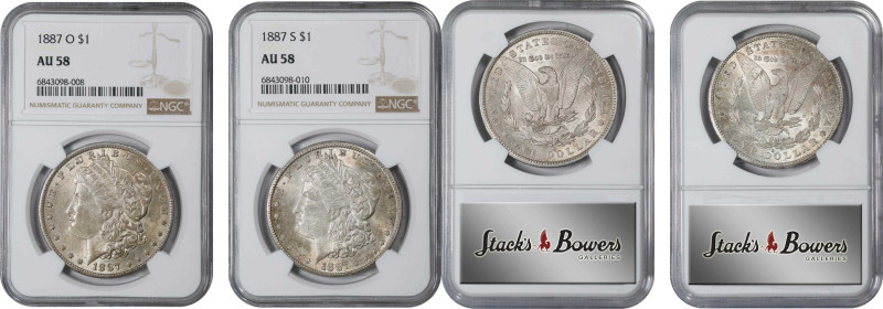 Lot of (2) 1887-Dated Morgan Silver Dollars. AU-58 (NGC).

Included are: 1887-...