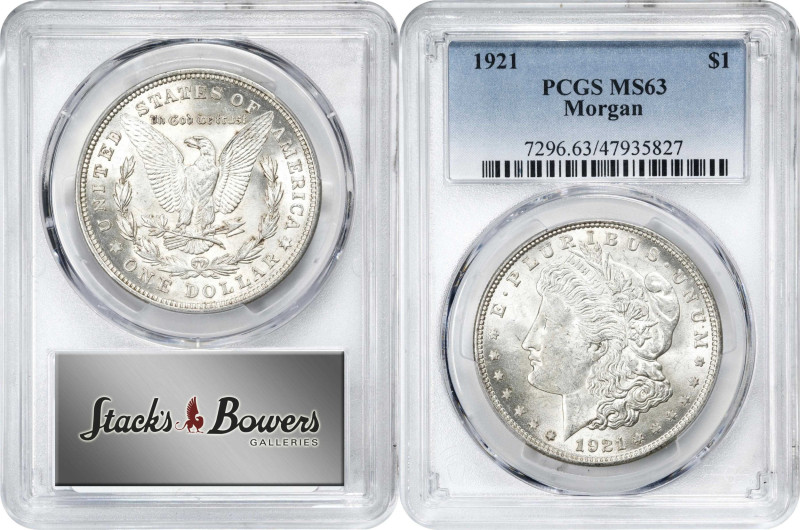 Lot of (4) 1921 Morgan Silver Dollars. MS-63 (PCGS).

PCGS# 7296. NGC ID: 256X...