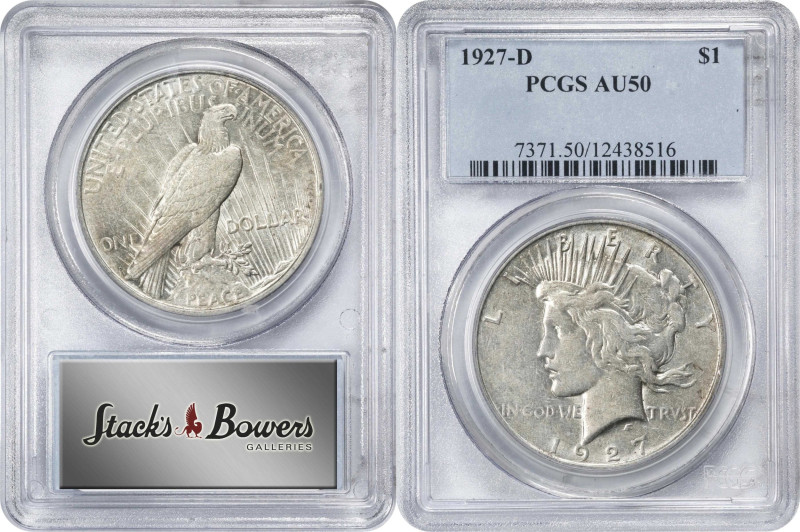 Lot of (2) AU Peace Silver Dollars. (PCGS).

Included are: 1923 VAM-1A, Top 50...