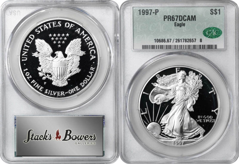 Lot of (2) Proof Silver Eagles. (CACG).

Included are: 1988-S Proof-68 Deep Ca...