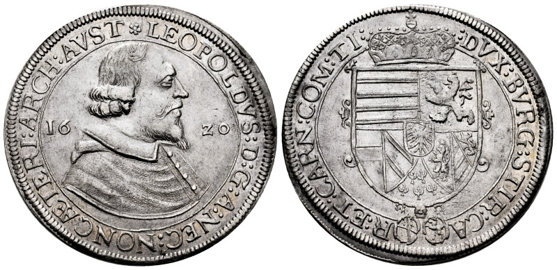 Germany. Leopold V. Taler. 1620. Hall. (Dav-3329). Anv.: LEOPOLDVS D G A NEC NON...