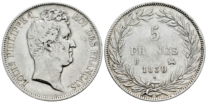 France. Louis Philippe (1830-1848). 5 francs. 1830. Rouen. B. (Km-735.2). (Gad-6...