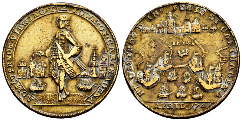 Great Britain. Vernon Admiral. Medal. 1741. Ae. 10,05 g. VF. Est...120,00. 

S...