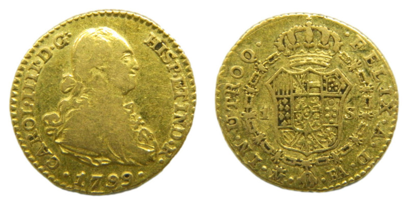 Carlos IV (1788-1808) 1799 FA. Madrid. 1 escudo (AC1118) Au 3,29 gr.

Status: ...