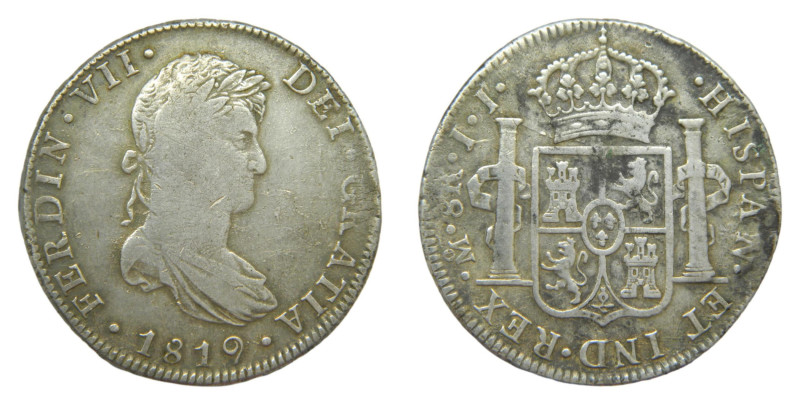 Fernando VII (1808-1833) 1819 JJ. México 8 reales. (AC 1320) Ar 26,60 gr. 

St...