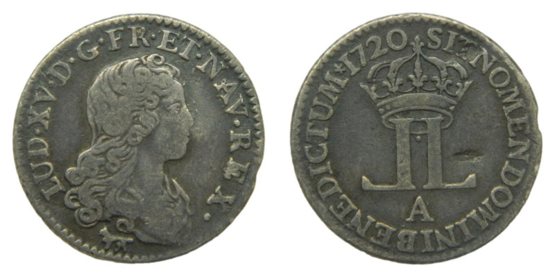 FRANCIA/FRANCE. Louis XIV, 20 Sols 1720 A, París Mint, (KM#453), Gad.296. Ar. Ra...